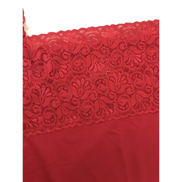 Lace Trimmed Tank Cami Womans 22/24W Red Stretch Valentine Coquette Whimsy NWT - Picture 2 of 8